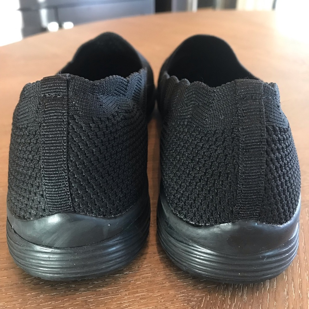 Skechers Black Slip-On Knit Sneakers - Picture 2 of 12